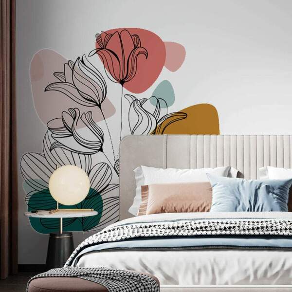 Adesivo de Parede Folhas Contemporneo 07 Boho