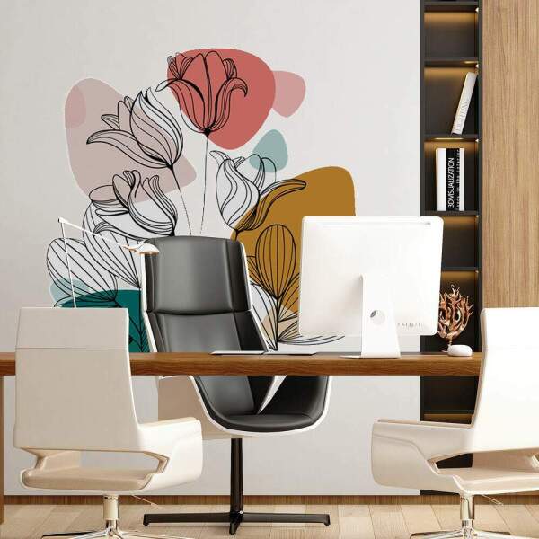 Adesivo de Parede Folhas Contemporneo 07 Boho