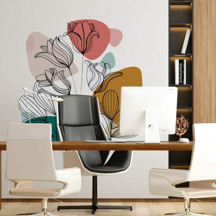 Adesivo de Parede Folhas Contemporneo 07 Boho