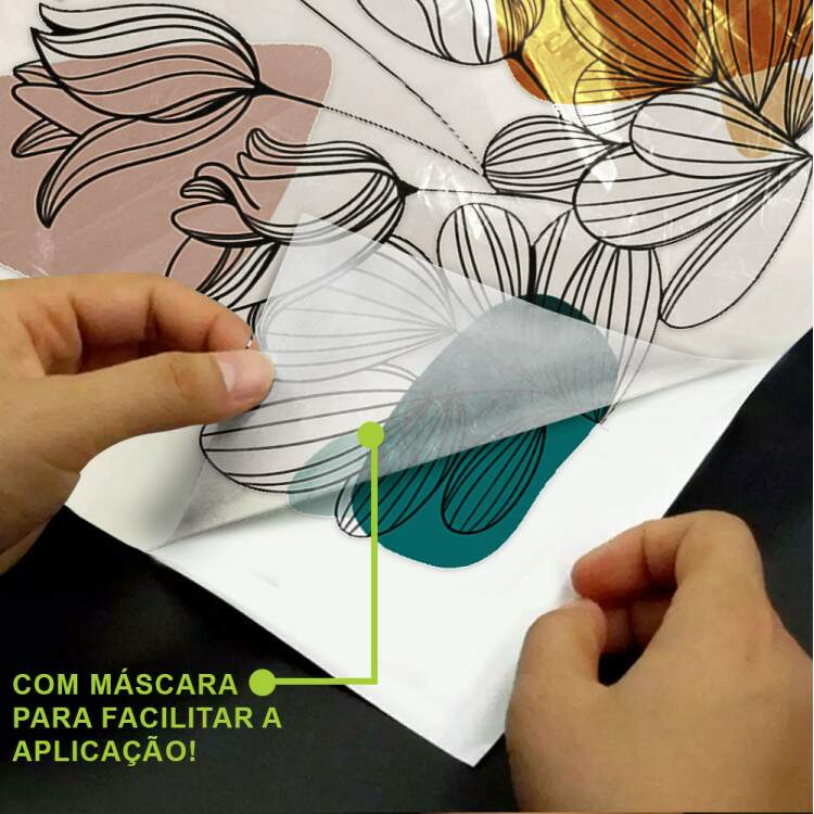 Adesivo de Parede Folhas Contemporneo 07 Boho