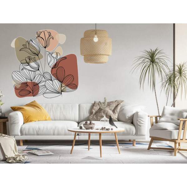 Adesivo de Parede Folhas Contemporneo 09 Boho