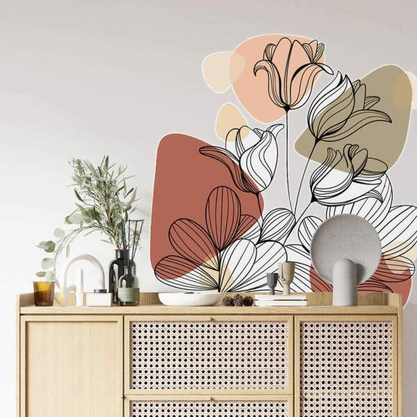 Adesivo de Parede Folhas Contemporneo 09 Boho