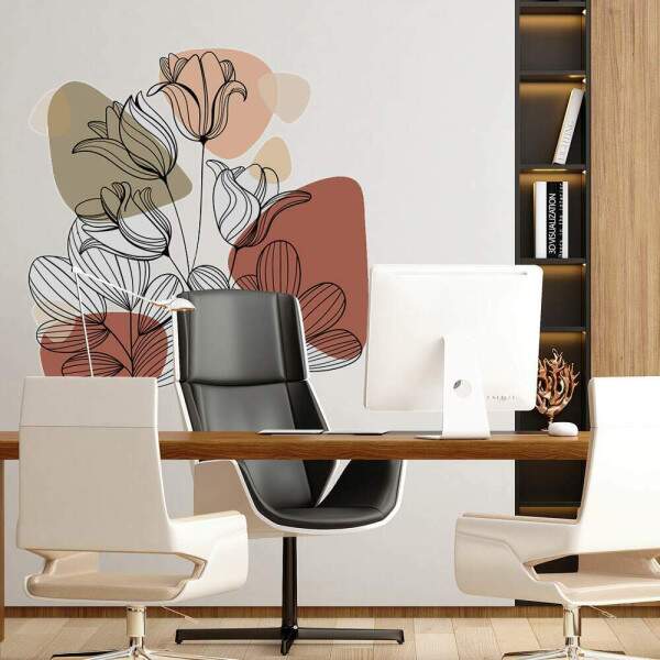 Adesivo de Parede Folhas Contemporneo 09 Boho
