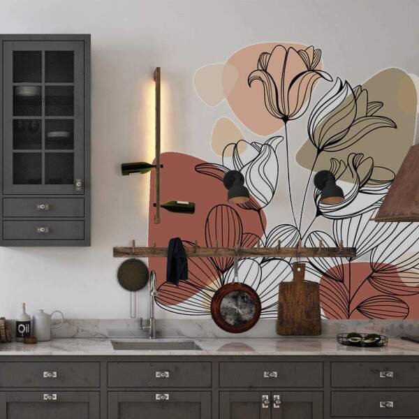 Adesivo de Parede Folhas Contemporneo 09 Boho
