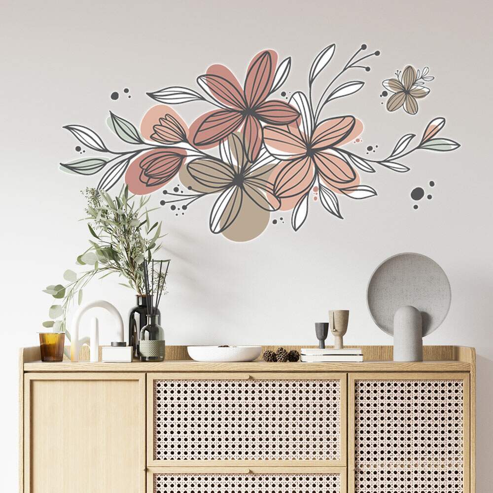 Adesivo de Parede Folhas Contempor�neo 10 Boho