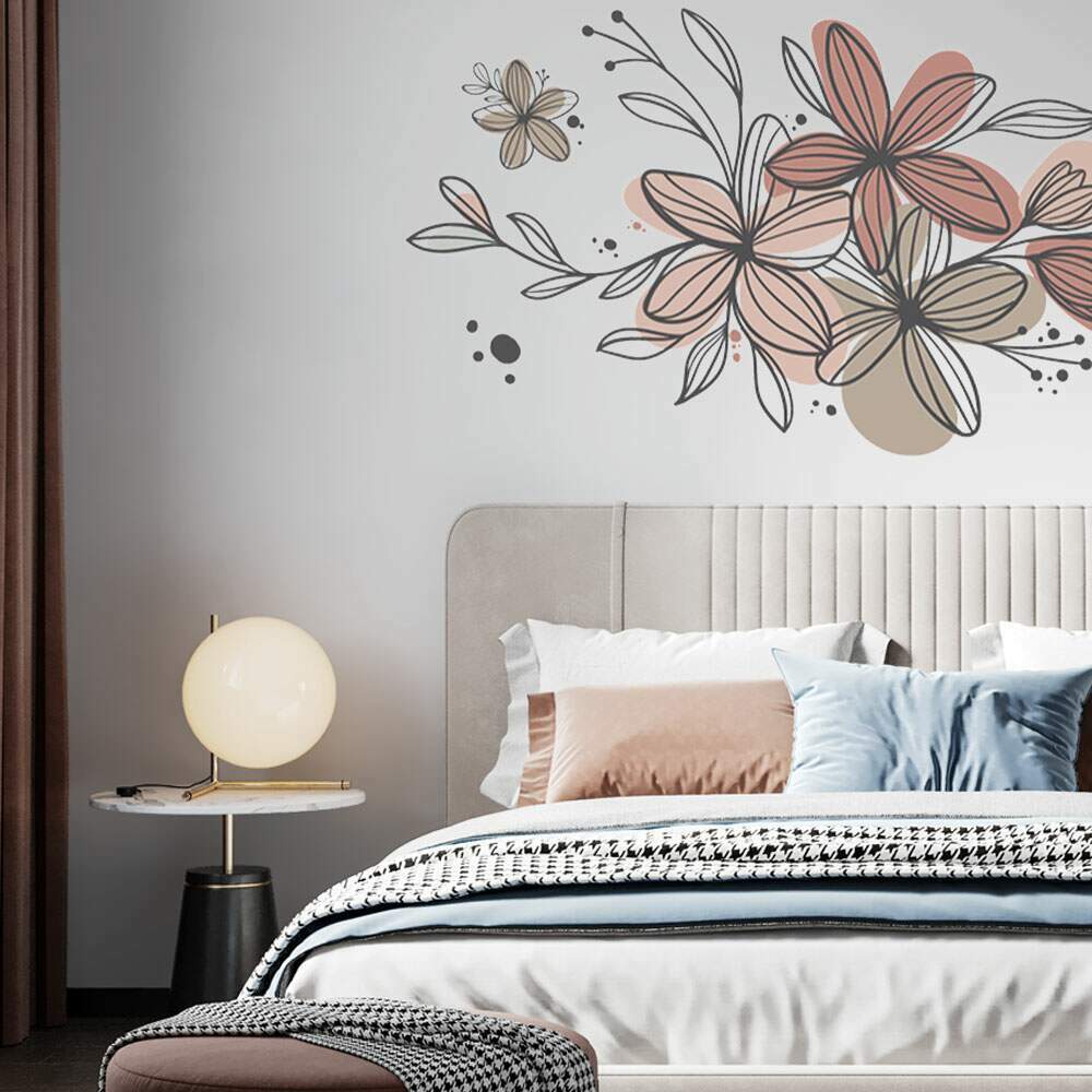 Adesivo de Parede Folhas Contempor�neo 10 Boho