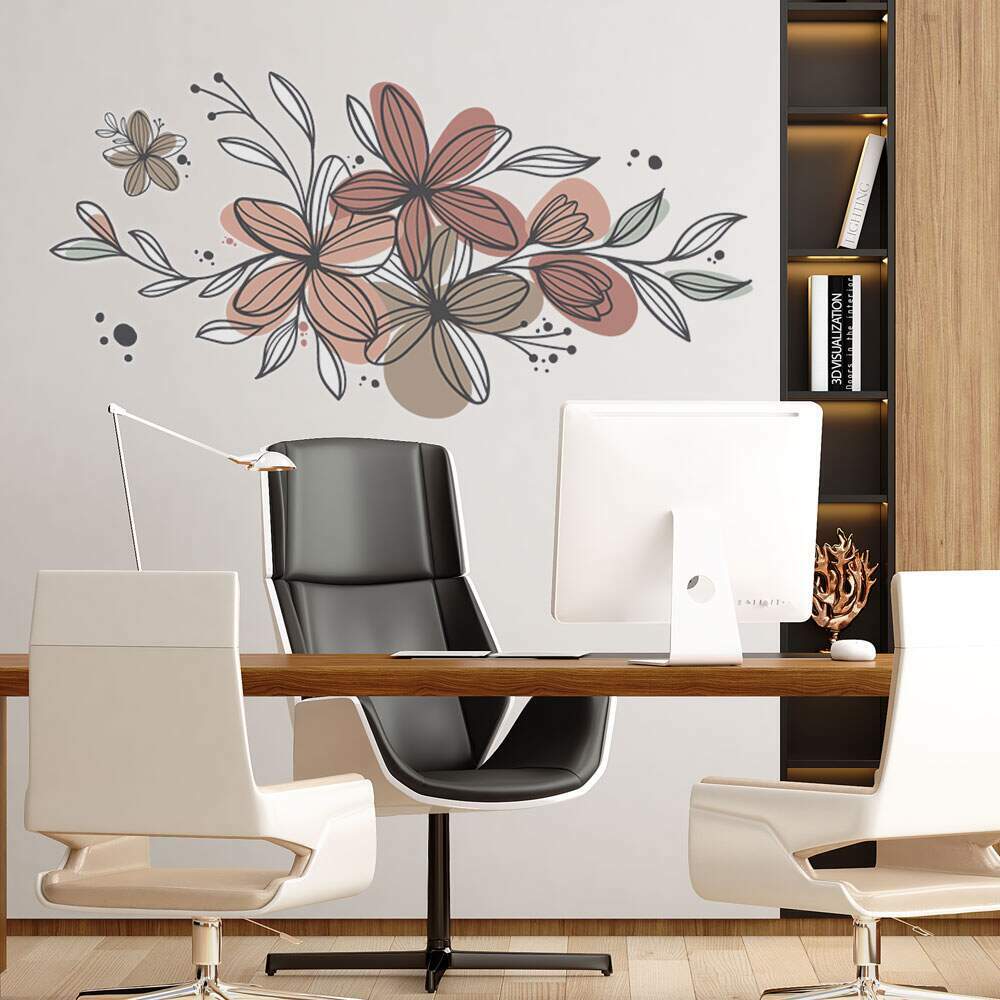 Adesivo de Parede Folhas Contempor�neo 10 Boho