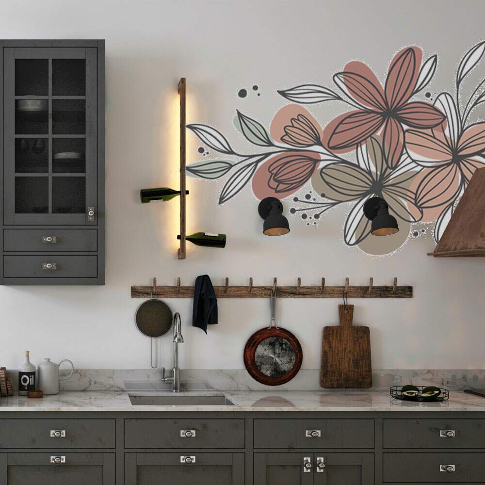 Adesivo de Parede Folhas Contempor�neo 10 Boho