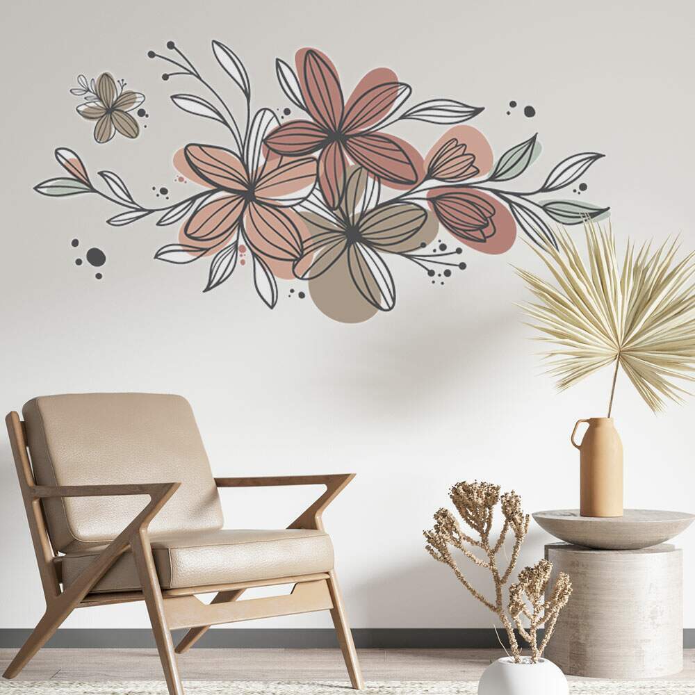 Adesivo de Parede Folhas Contempor�neo 10 Boho