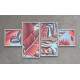 Conjunto de Quadros Decorativos Abstratos Folhas Vermelhas