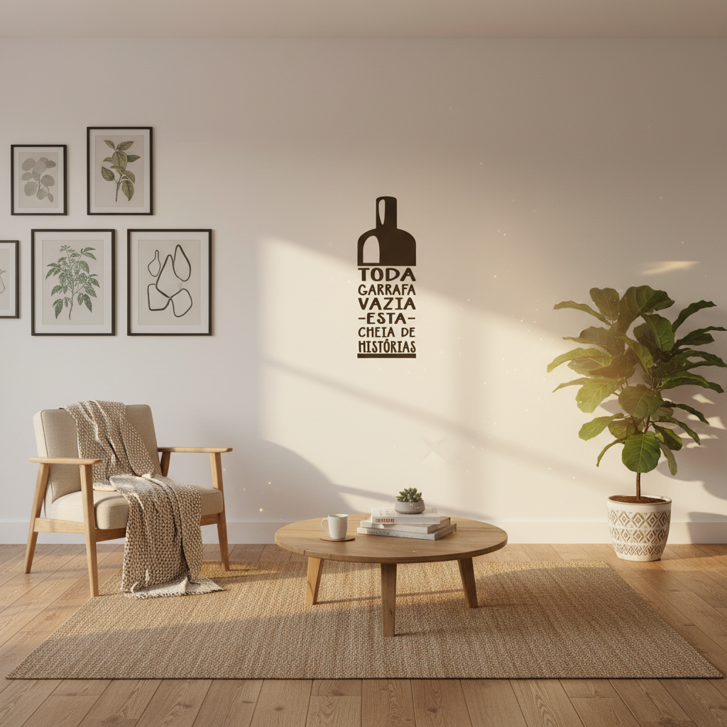 Adesivo de Parede Frase Garrafa Vazia
