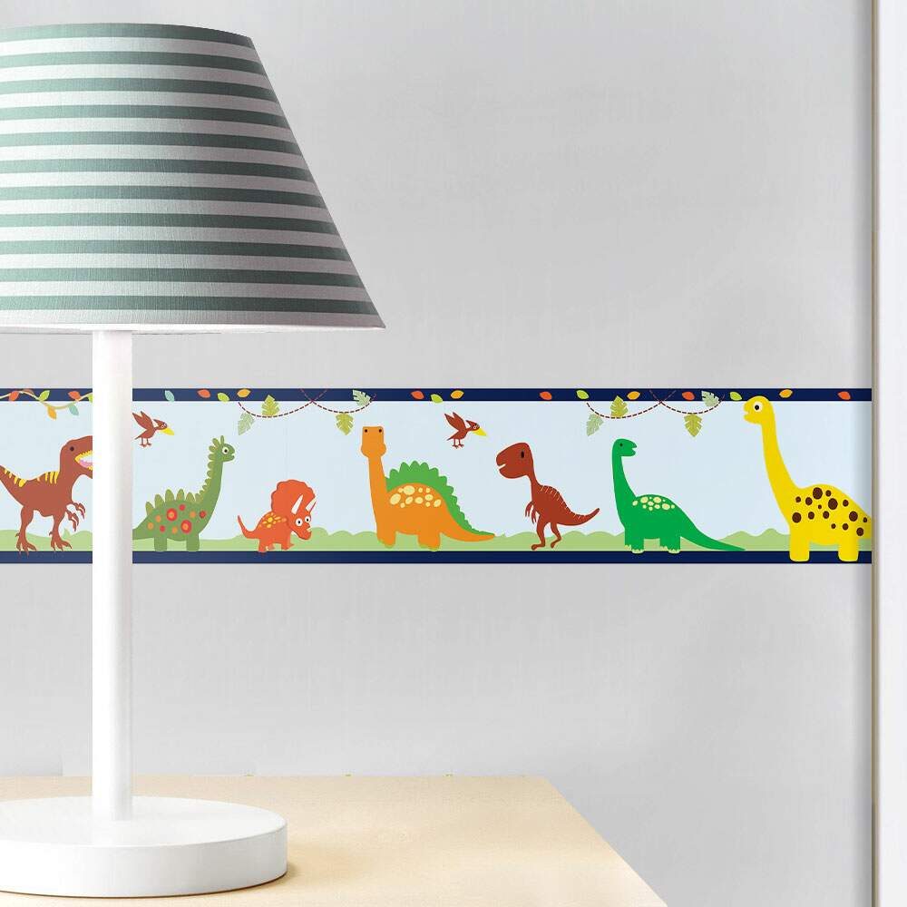 Adesivo de parede Faixa Dinossauros Coloridos