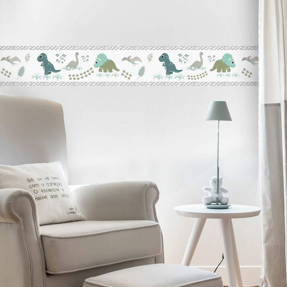 Adesivo de parede Faixa Dinossauros Coloridos 03