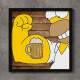 Quadro Decorativo Quadrado Tatuagem de Cerveja Homer