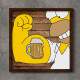 Quadro Decorativo Quadrado Tatuagem de Cerveja Homer