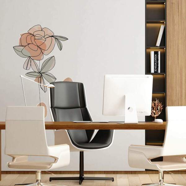 Adesivo de Parede Flor Contemporneo Boho