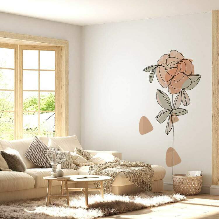 Adesivo de Parede Flor Contemporneo Boho