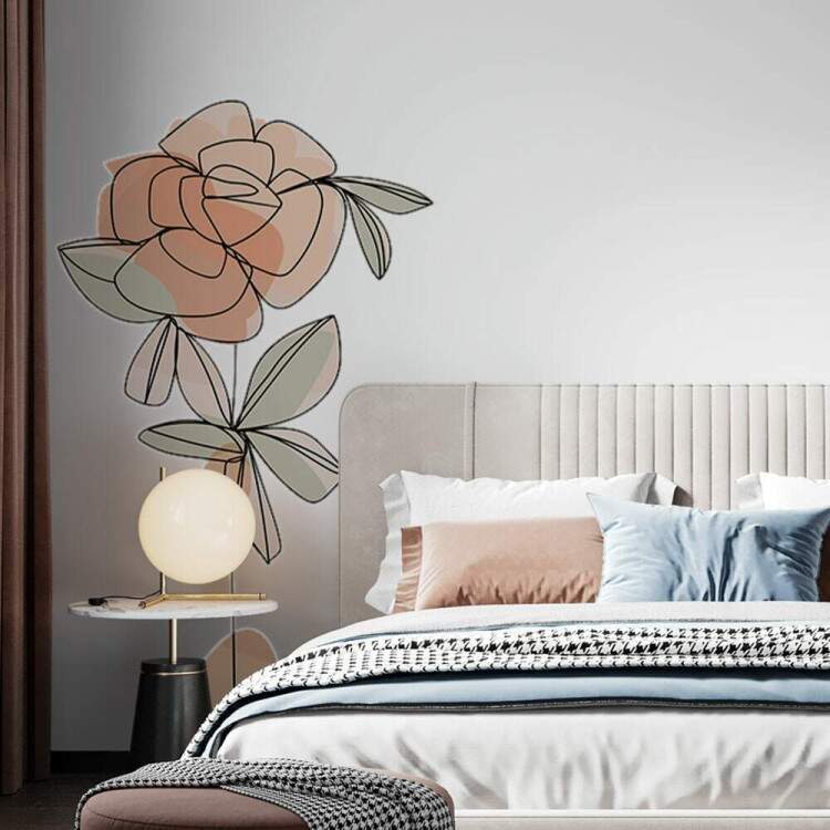 Adesivo de Parede Flor Contemporneo Boho