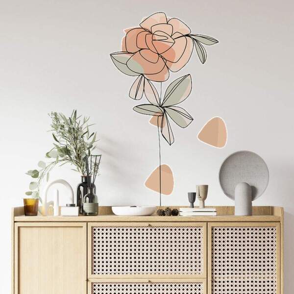 Adesivo de Parede Flor Contemporneo Boho