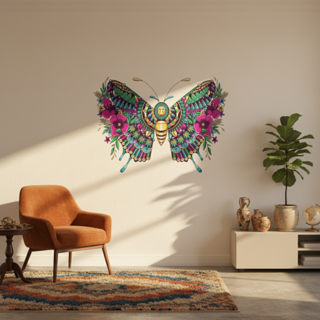 Adesivo de Parede Borboleta Mandala