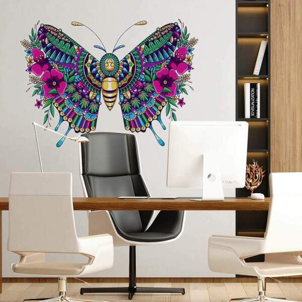 Adesivo de Parede Borboleta Mandala