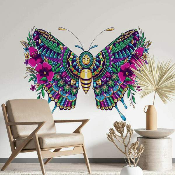 Adesivo de Parede Borboleta Mandala