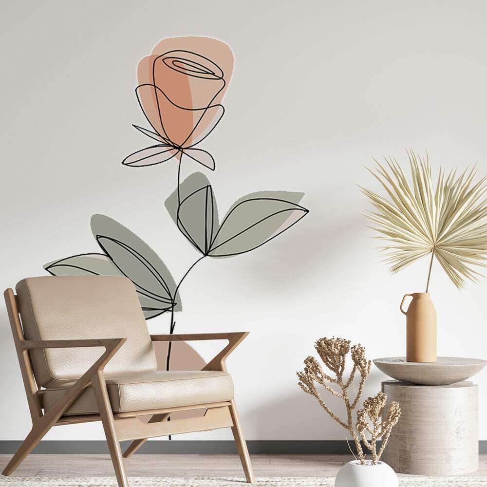Adesivo de Parede Flor Contemporneo 02 Boho