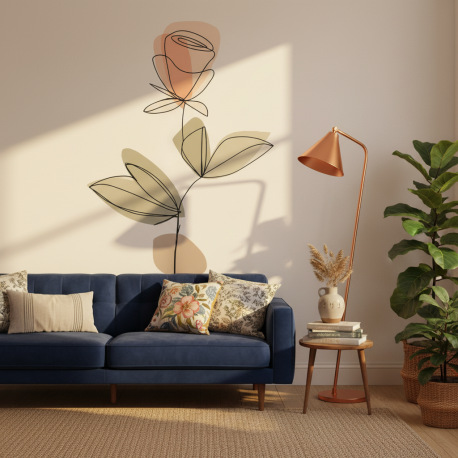 Adesivo de Parede Flor Contemporneo 02 Boho