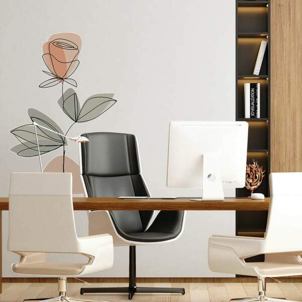 Adesivo de Parede Flor Contemporneo 02 Boho