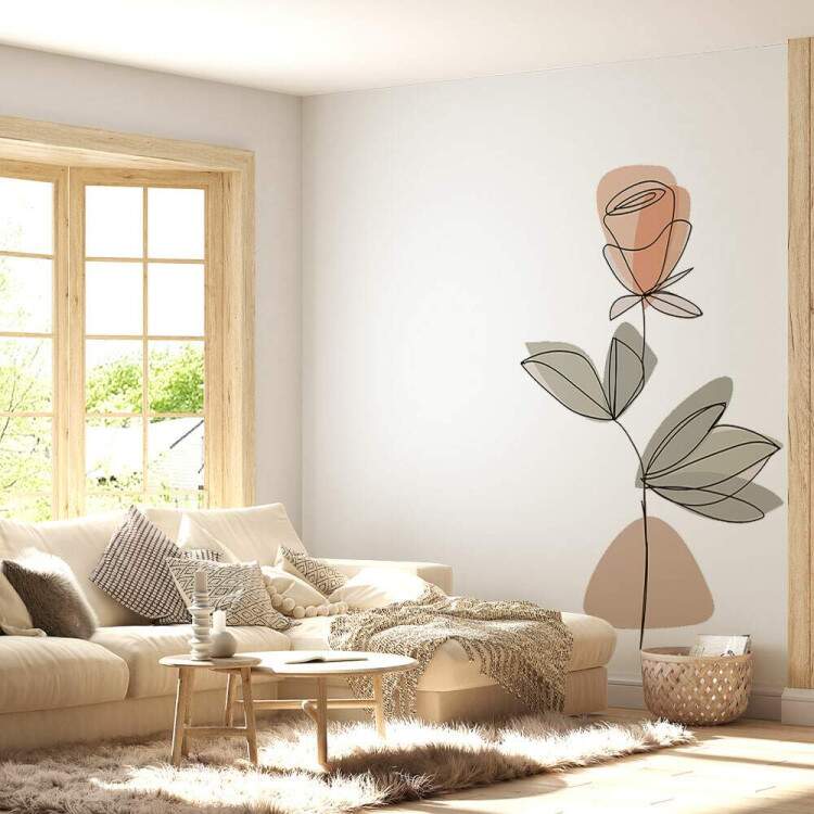 Adesivo de Parede Flor Contemporneo 02 Boho