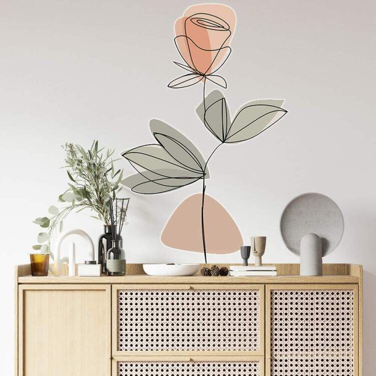 Adesivo de Parede Flor Contemporneo 02 Boho