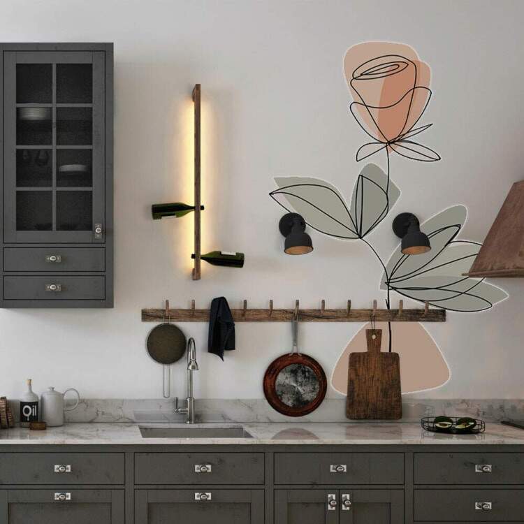Adesivo de Parede Flor Contemporneo 02 Boho