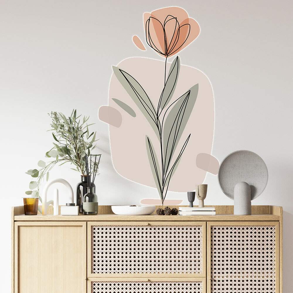 Adesivo de Parede Flor Contempor�neo 03 Boho