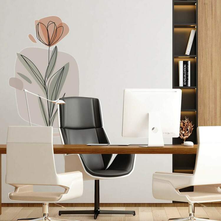 Adesivo de Parede Flor Contemporneo 03 Boho