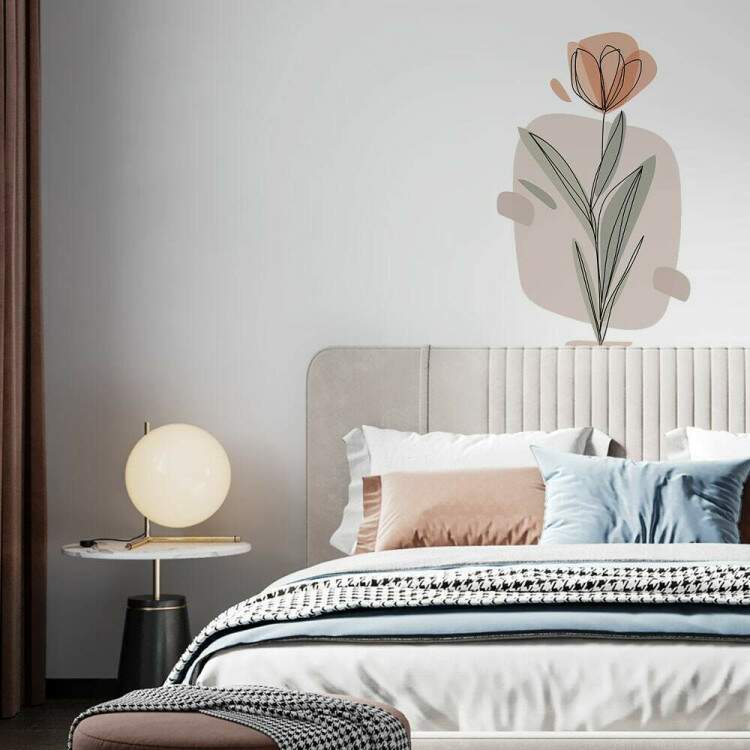 Adesivo de Parede Flor Contemporneo 03 Boho