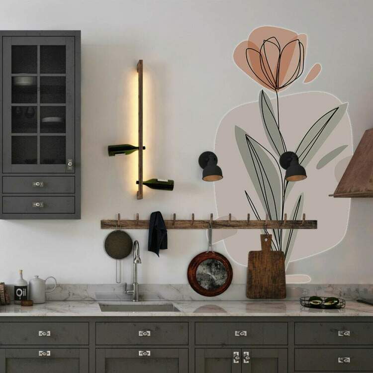 Adesivo de Parede Flor Contemporneo 03 Boho