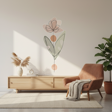 Adesivo de Parede Flor Contemporneo 04 Boho