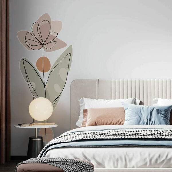 Adesivo de Parede Flor Contemporneo 04 Boho