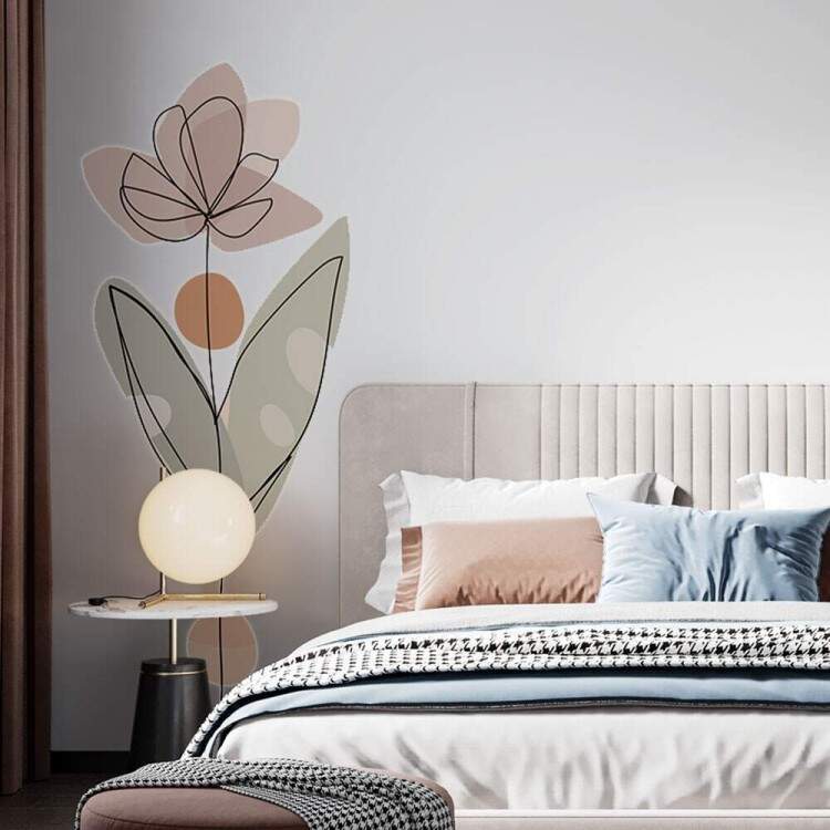 Adesivo de Parede Flor Contemporneo 04 Boho