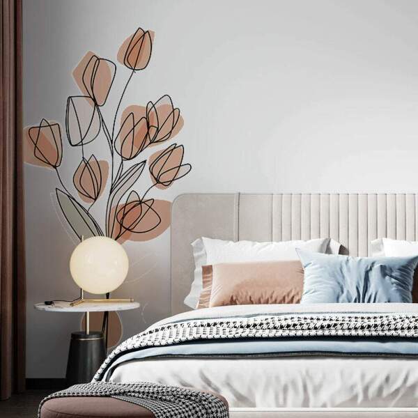 Adesivo de Parede Flor Contemporneo 05 Boho