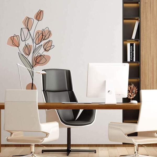 Adesivo de Parede Flor Contemporneo 05 Boho