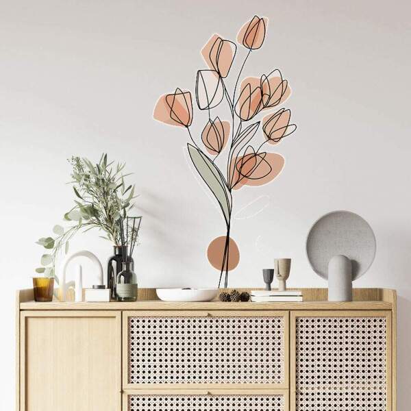 Adesivo de Parede Flor Contemporneo 05 Boho