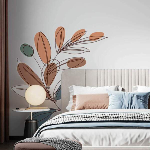 Adesivo de Parede Folhas Coloridas Boho