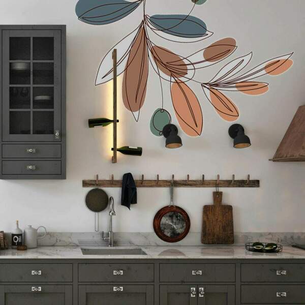 Adesivo de Parede Folhas Coloridas Boho