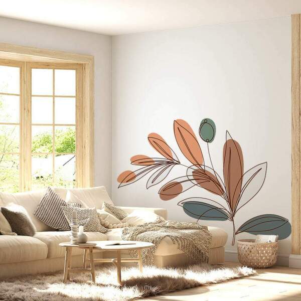 Adesivo de Parede Folhas Coloridas Boho