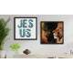 2 Quadros Decorativos Quadrados Le�o e Jesus