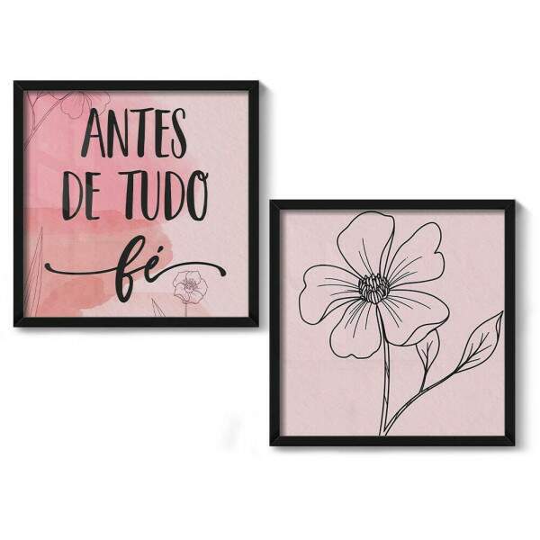 2 Quadros Decorativo Quadrado Antes de Tudo F