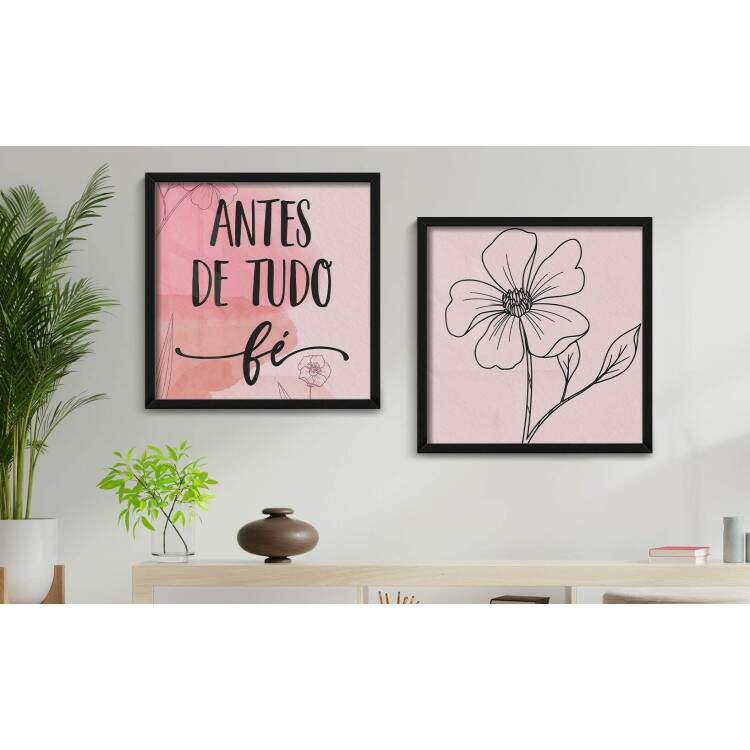 2 Quadros Decorativo Quadrado Antes de Tudo F