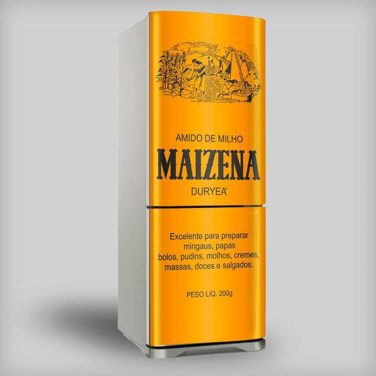 Adesivo para envelopamento de Geladeira Porta Caixa de Maizena