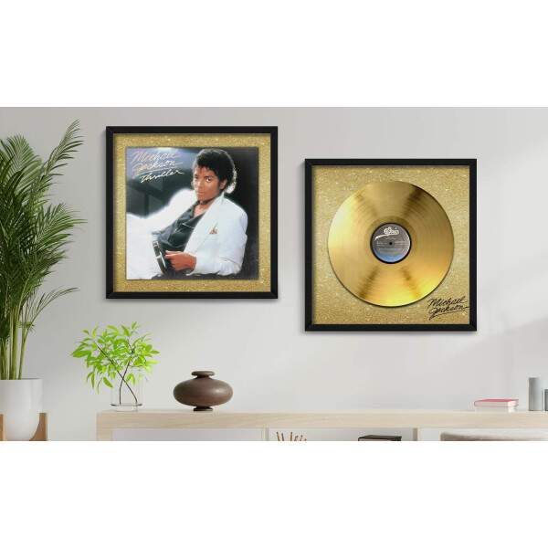 2 Quadros Decorativo Quadrado Michael Jackson Dourado